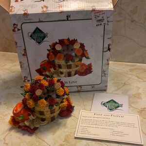 Charming Tails Dean Griff Fitz and Floyd Harvest Mouse Fall In Love Basket Decor